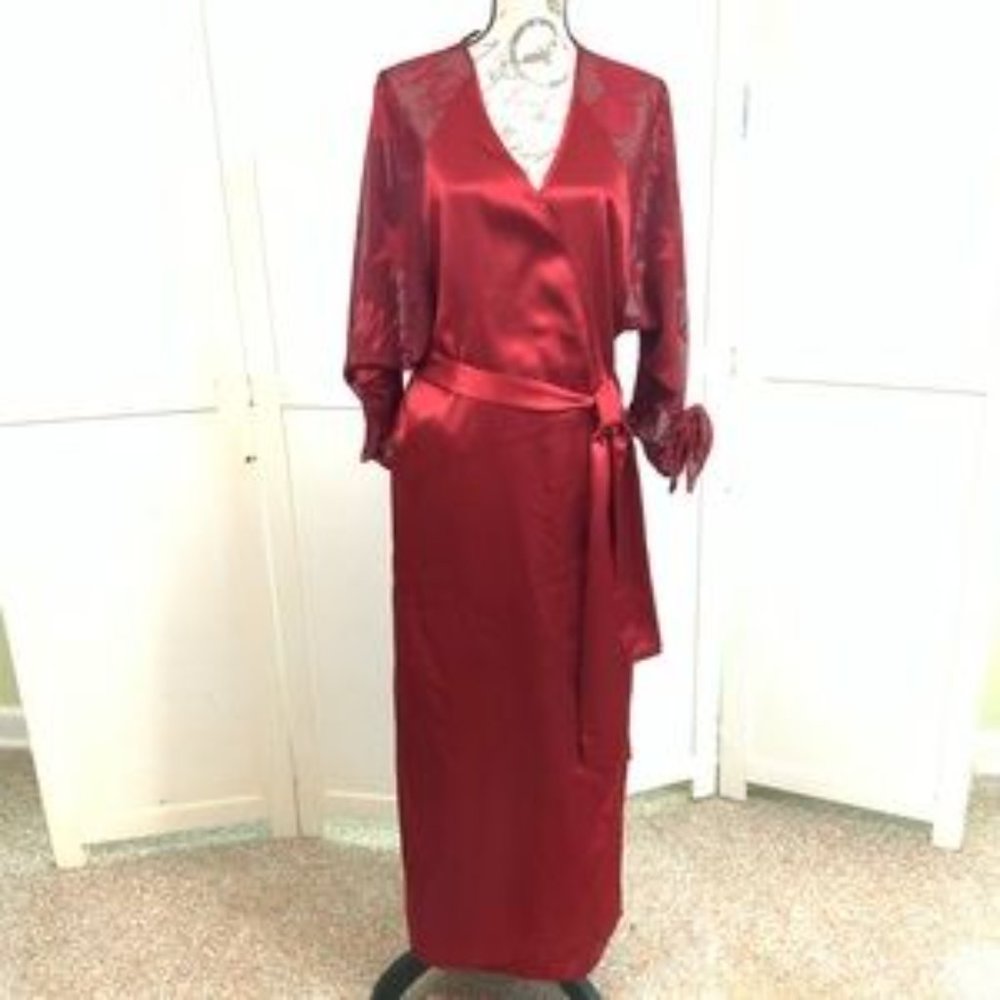 Vintage Gold Label Victoria's Secret Ruby Red Robe